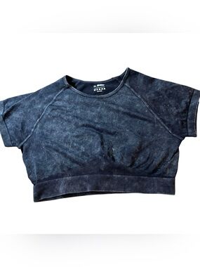 Seamless Crop Athletic Top - Washed Black